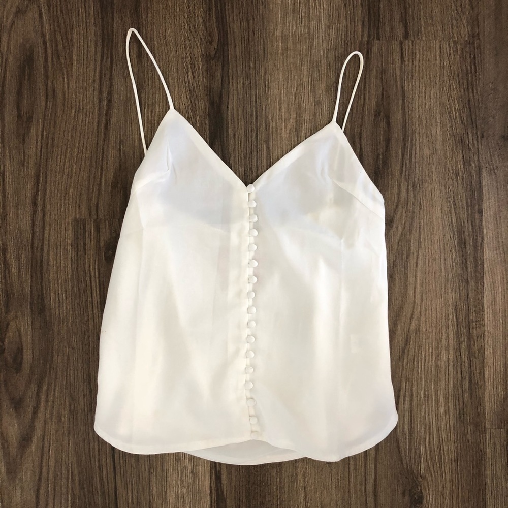 White Satin Tank Top